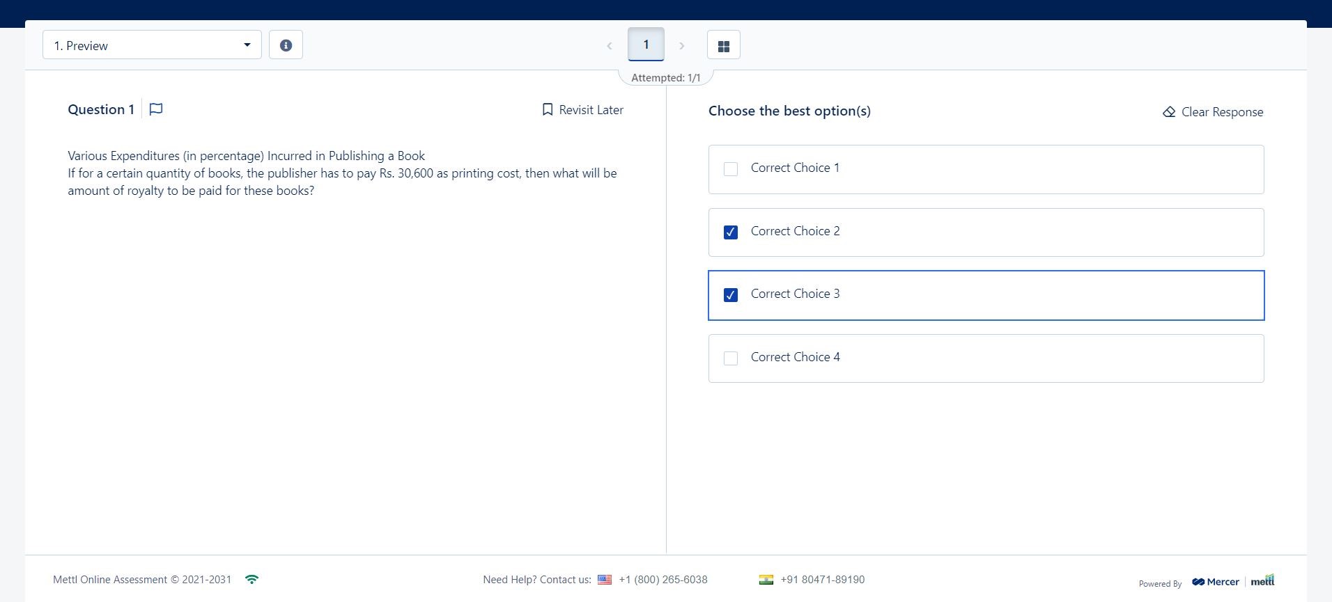 Type Of Questions Supported On Mettl Platform